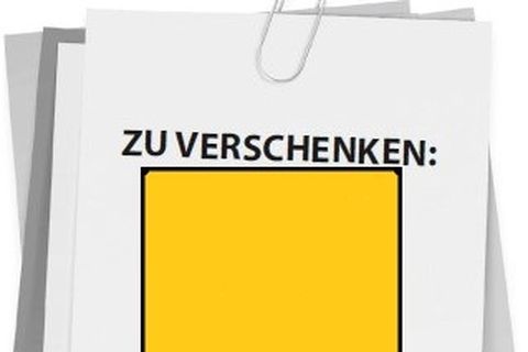 Notizzettel mit der Aufschrift ZU VERSCHENKEN